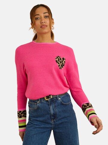 love & roses Свитер в Ярко-розовый: спереди