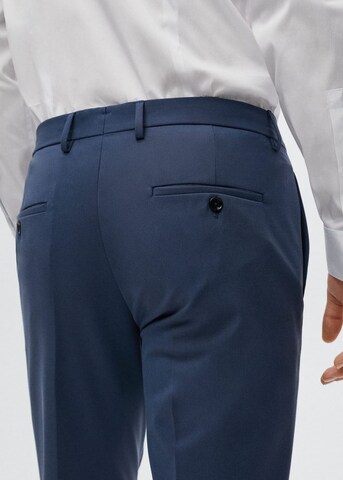MANGO MAN Slim fit Pleated Pants 'Paulo' in Blue