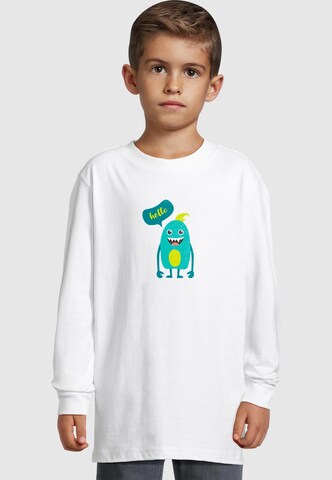T-Shirt 'Monster Hello' Merchcode en blanc : devant