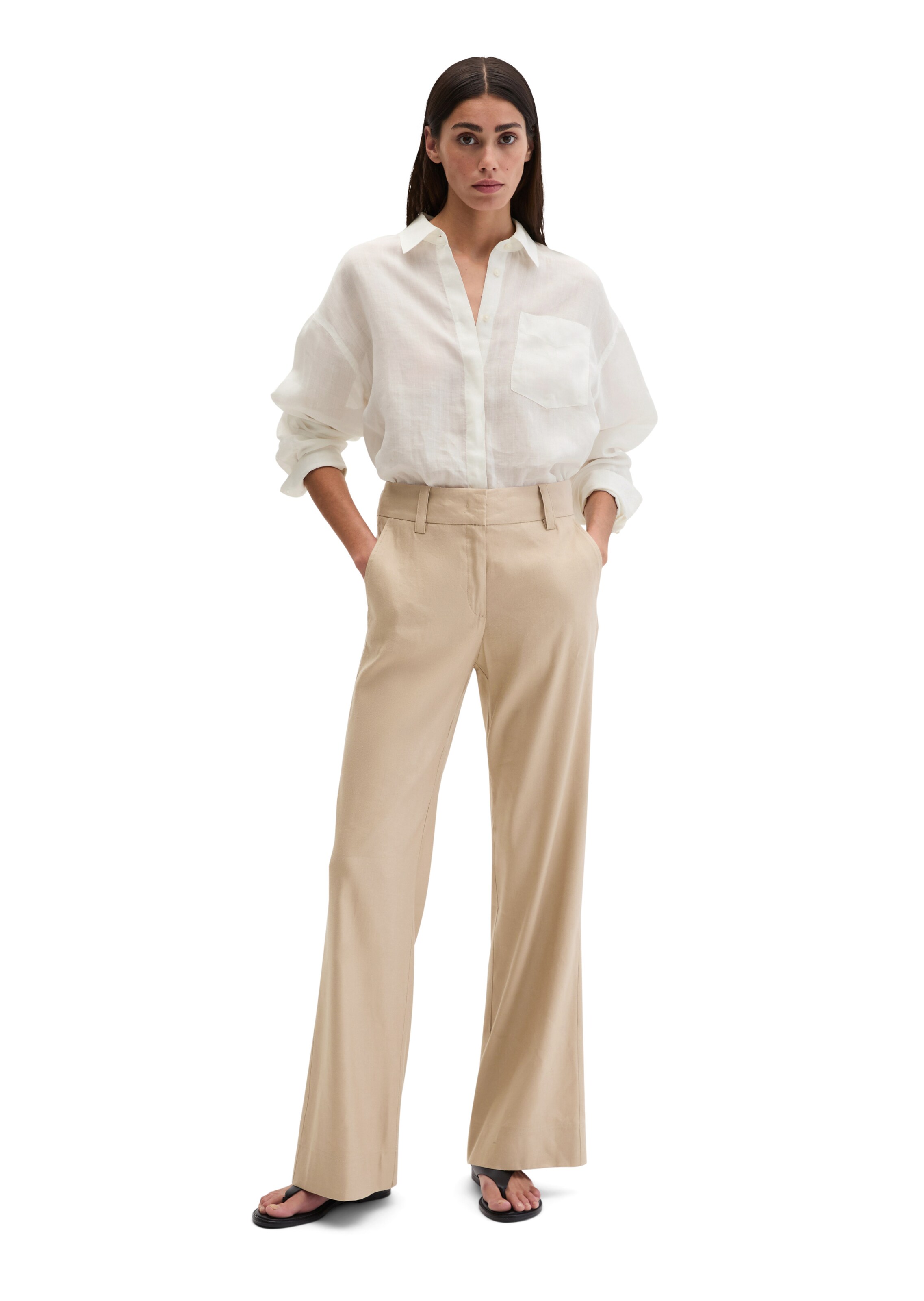 Marc O'Polo Regular Chino in Beige: voorkant