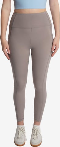 mymotus Skinny Sports trousers in Beige: front