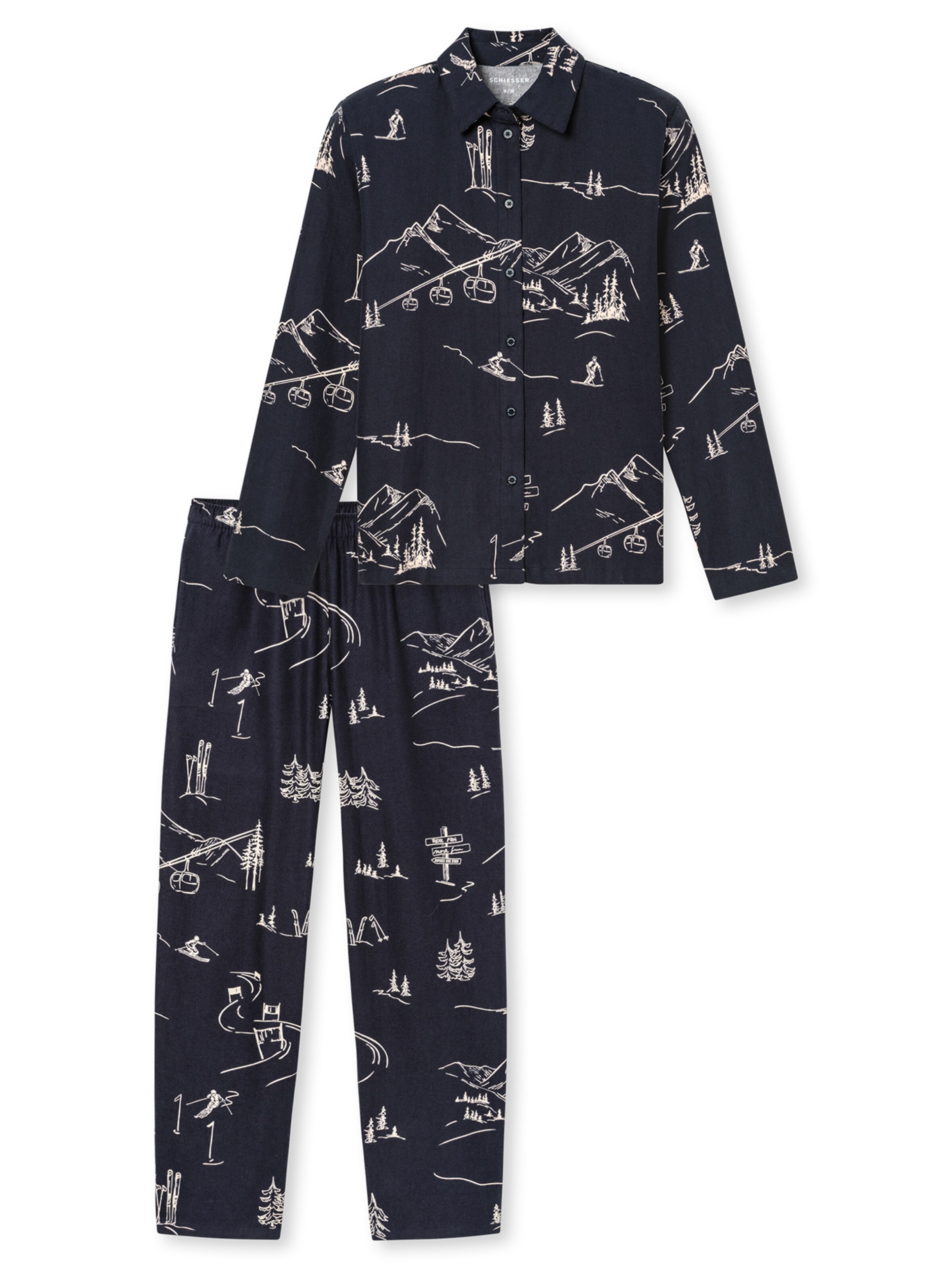 SCHIESSER Pyjama ' X-Mas Gifting ' in Blauw: voorkant