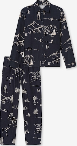 SCHIESSER Pyjama ' X-Mas Gifting ' in Blauw: voorkant