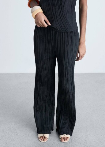 MANGO Regular Pants 'Crink-A' in Blue: front