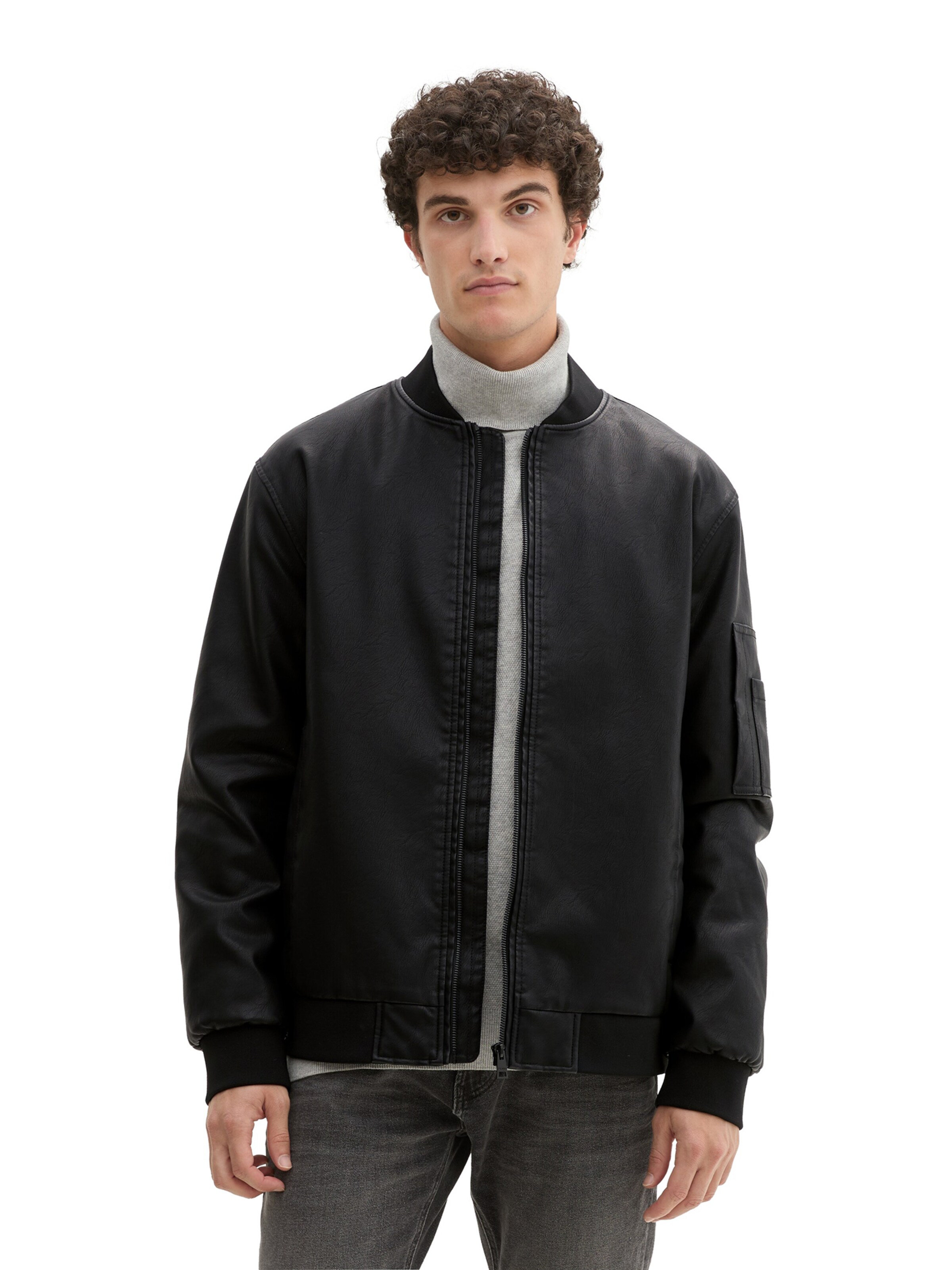 TOM TAILOR DENIM Jacke in Schwarz: Vorderseite