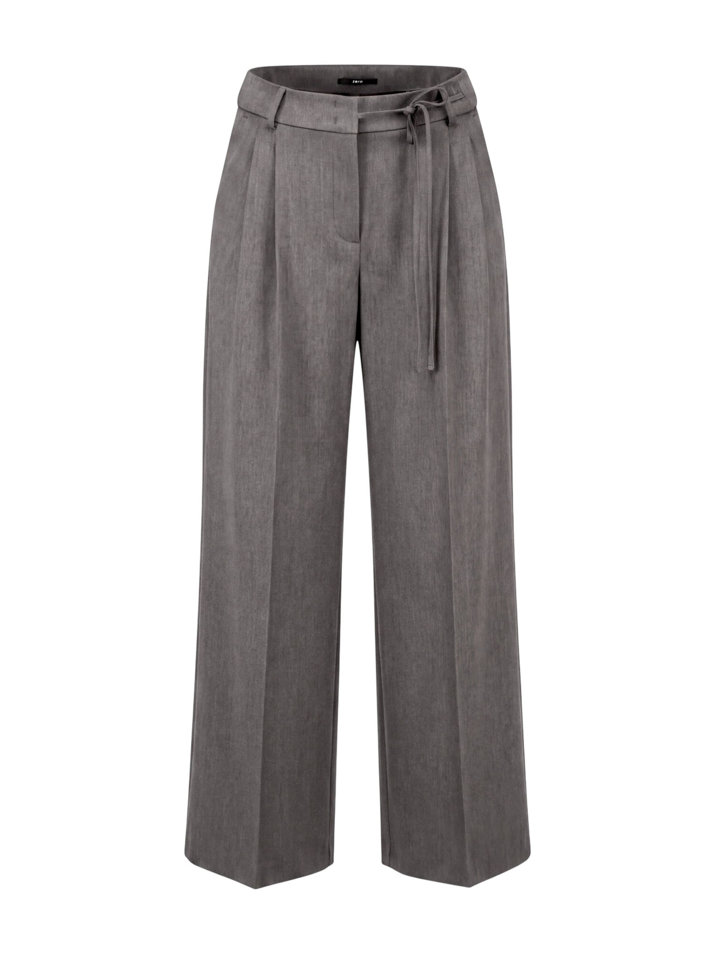 regular Pantaloni con pieghe di zero in grigio: frontale