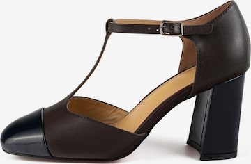 L37 HANDMADE SHOES - Zapatos con plataforma 'GALACTIC NIGHT' en marrón: frente