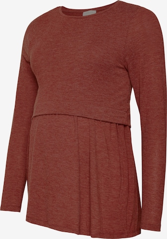 MAMALICIOUS Тениска 'MLANABELLA' в кафяво: отпред