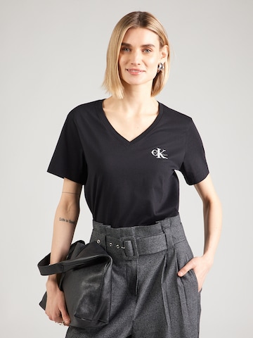 Tricou de la Calvin Klein Jeans pe negru: față