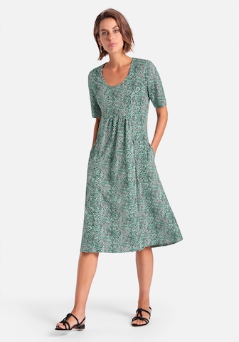 Green Cotton Summer Dress in Mixed colors