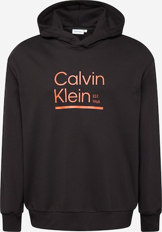Calvin Klein Big & Tall Μπλούζα φούτερ σε μαύρο: μπροστά