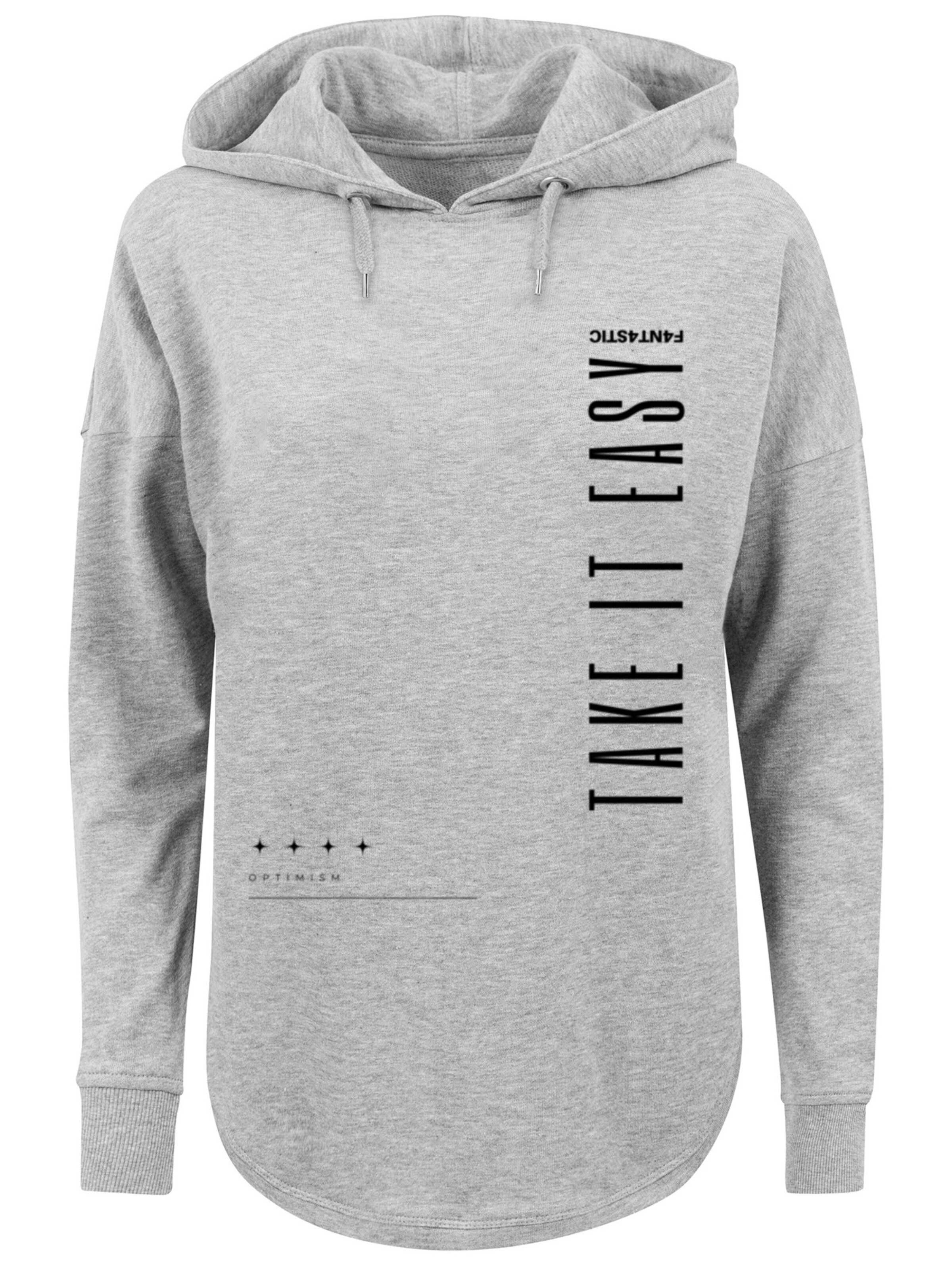 Sweat-shirt 'Take It Easy' F4NT4STIC en gris : devant