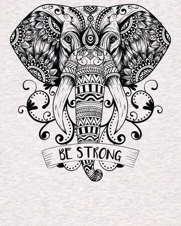 T-shirt 'Mandala Elephant' Watapparel en gris