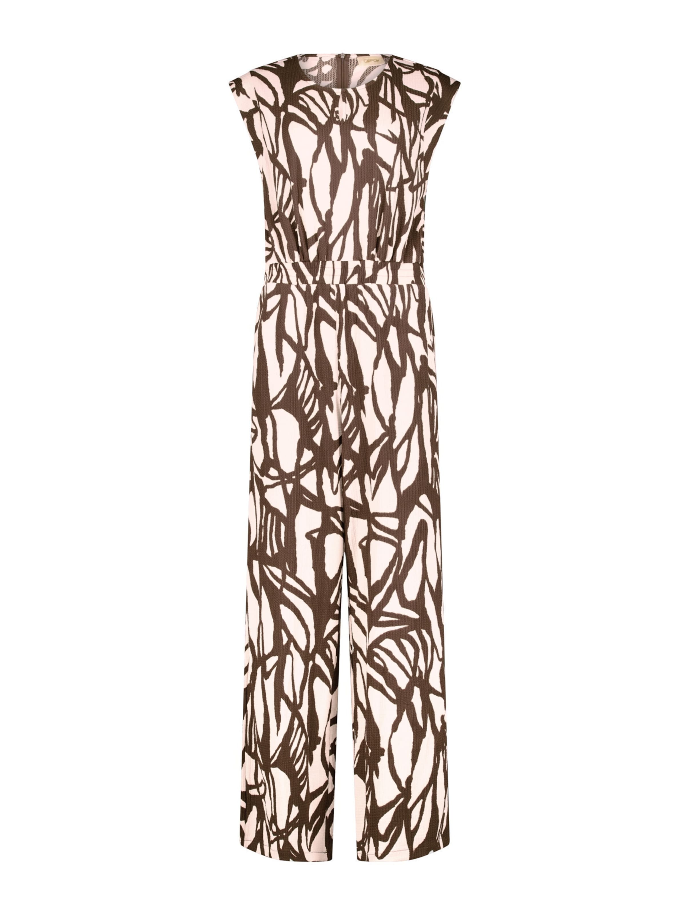 Cartoon Jumpsuit in Beige: voorkant