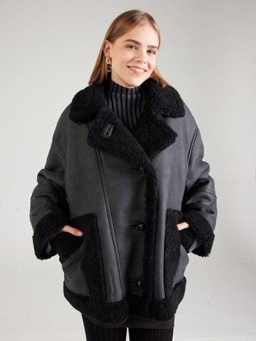 TOPSHOP Winter jacket in Black: front