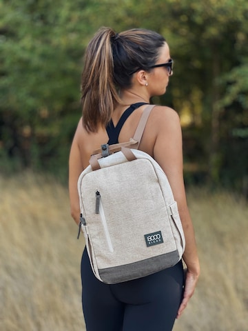 8000kicks Backpack 'Small Hemp Backpack in Beige and Green' in Beige