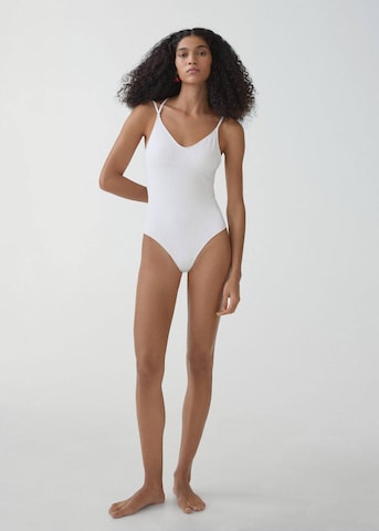 MANGO Bralette Swimsuit 'Positano' in White