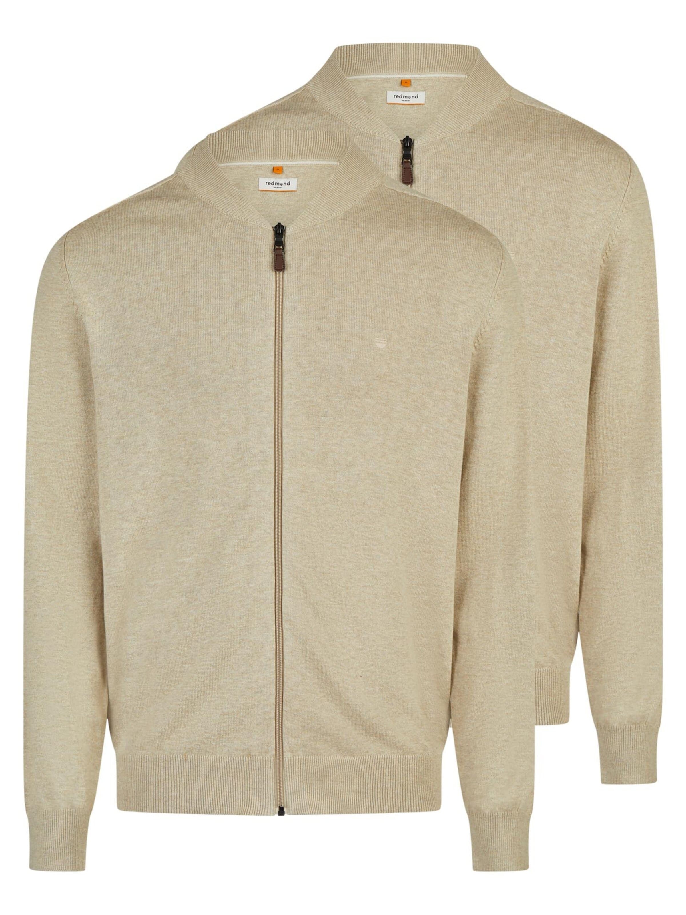 redmond Strickjacke 'Basic'‌‌‌‌‌‌‌ in Beige: Vorderseite