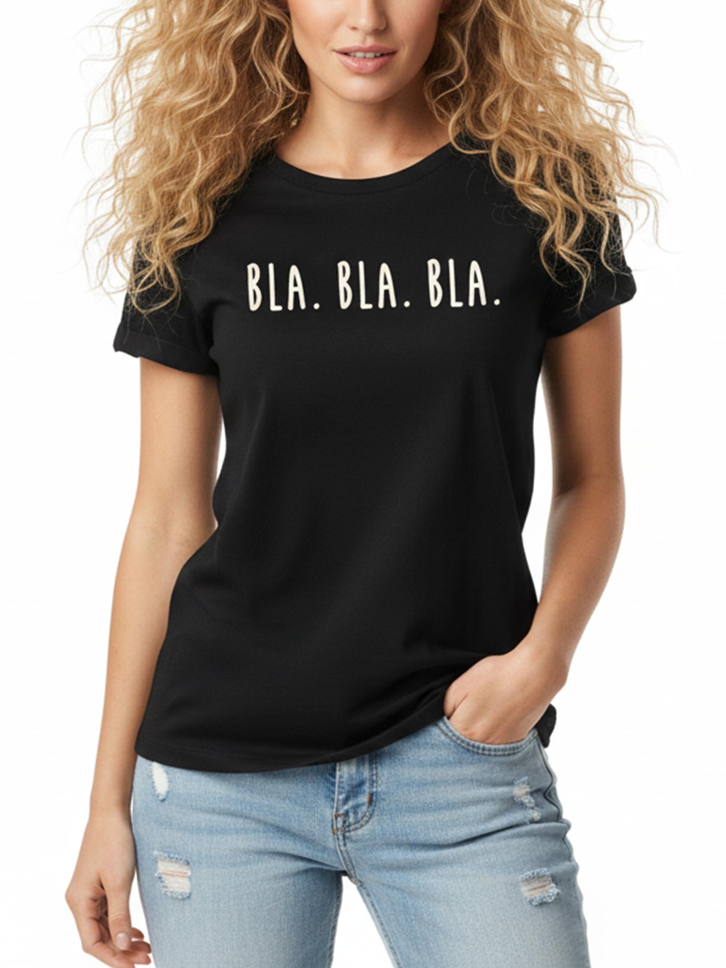 MAKAYA Shirt 'Bla Bla Bla' in Black