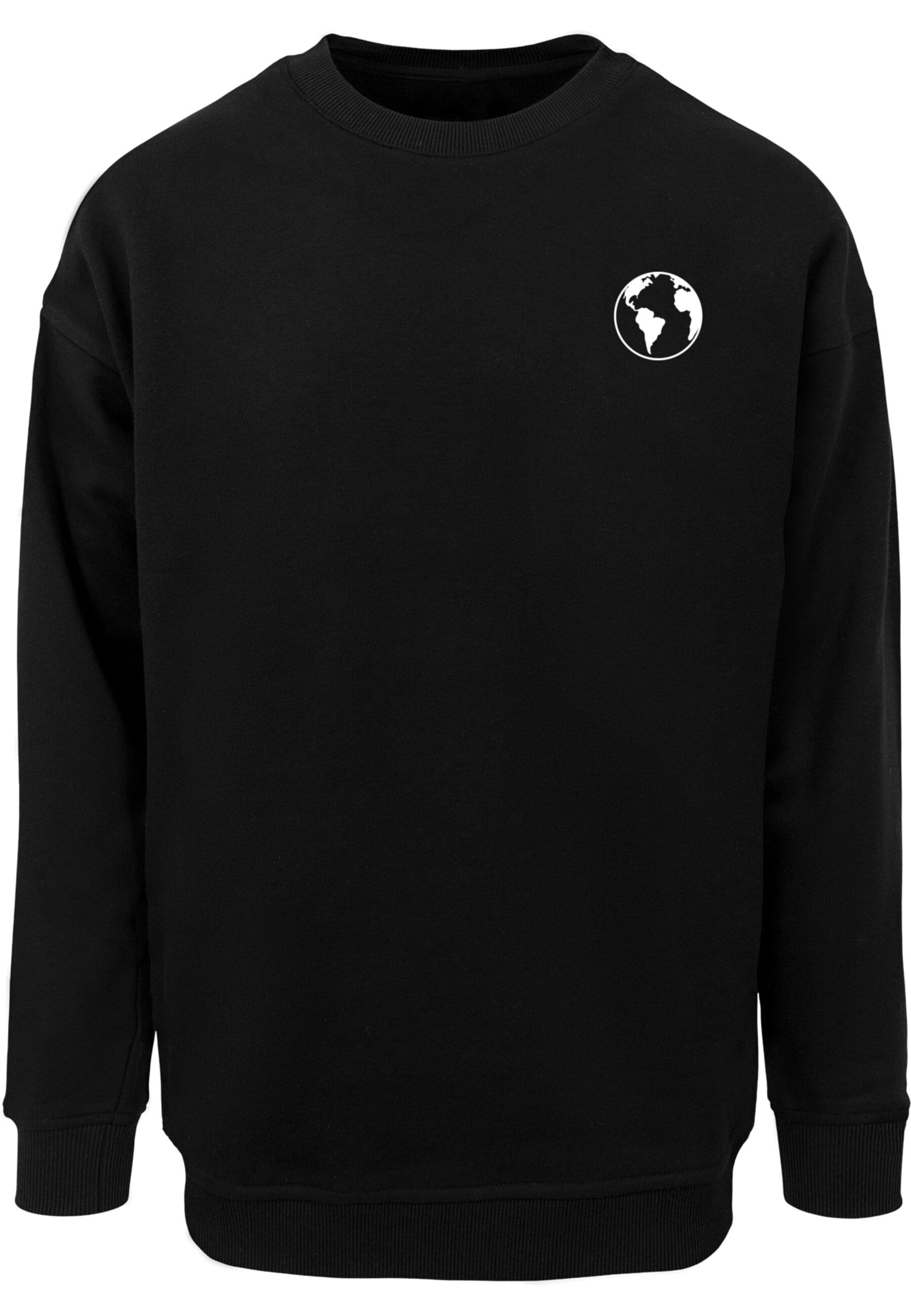 Merchcode Sweatshirt 'Explore The World' in Schwarz: Vorderseite