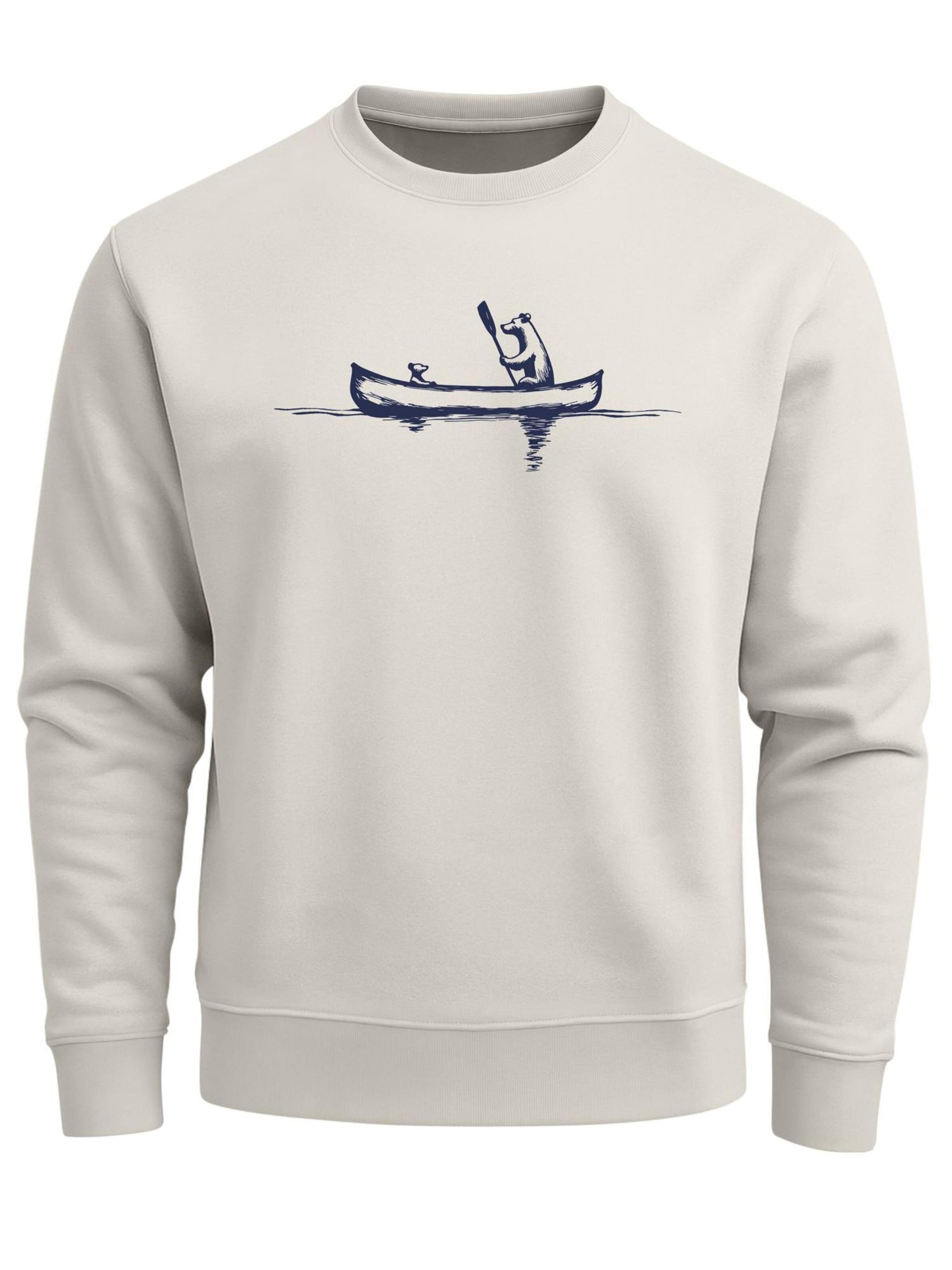 Neverless Sweatshirt 'Bär Kanu' in Beige: front