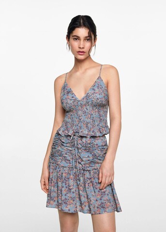 MANGO TEEN Skirt 'Floresf' in Blue: front