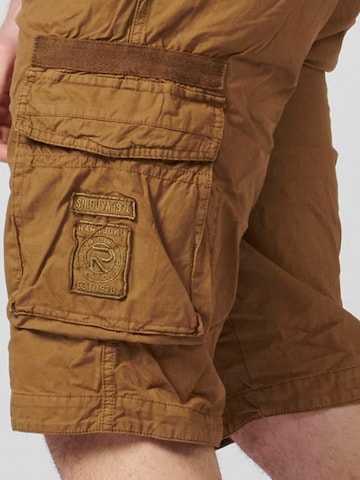 KOROSHI Regular Cargo Jeans in Brown