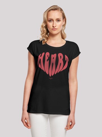 T-shirt 'Valentinstag Herz' F4NT4STIC en noir : devant