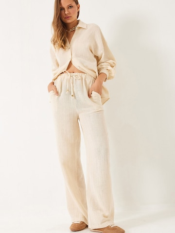 Bianco Lucci Široký strih Nohavice - Béžová