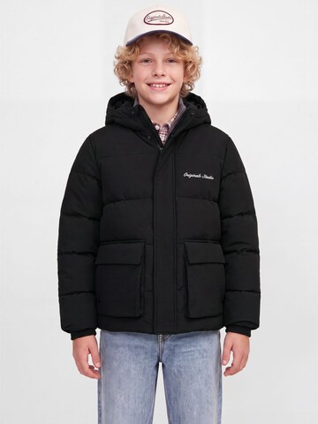 Jack & Jones Junior Winterjas in Zwart: voorkant