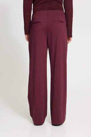 ICHI Wide leg Broek in Rood