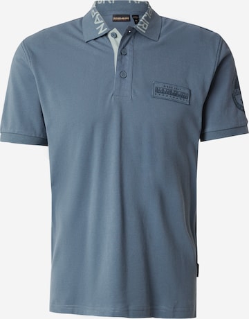 Tricou 'E-AMUNDSEN 1' de la NAPAPIJRI pe albastru: față