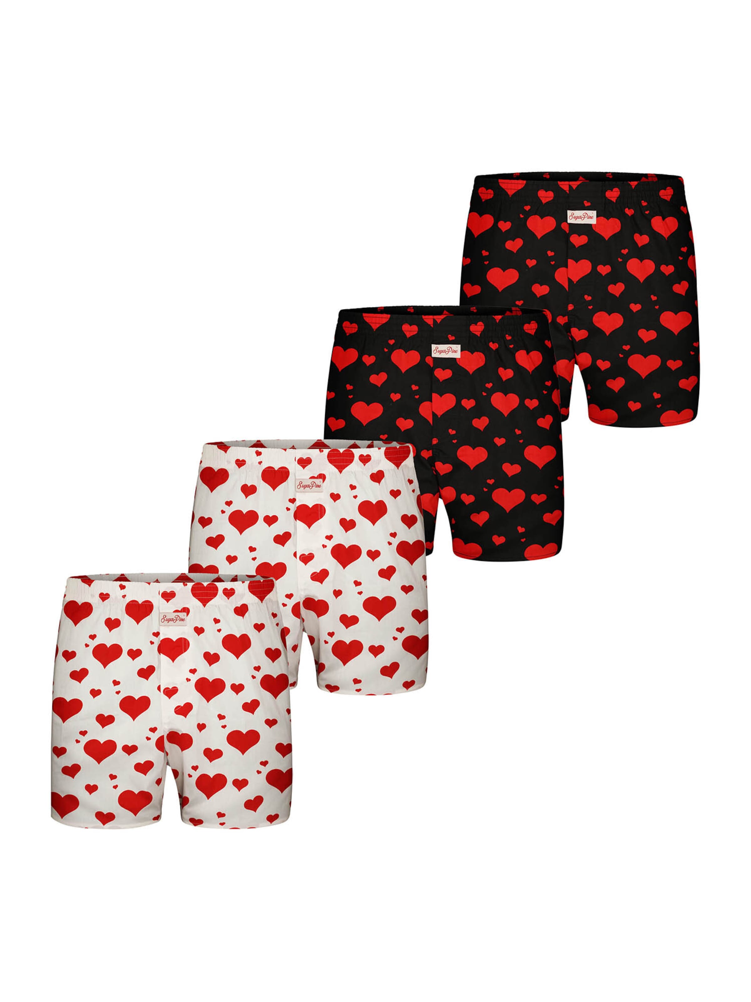 Sugar Pine Boxershorts ' Valentinstag ' in Zwart: voorkant