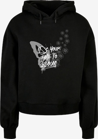 Merchcode Sweatshirt 'Its Your Time To Bloom' in Schwarz: predná strana