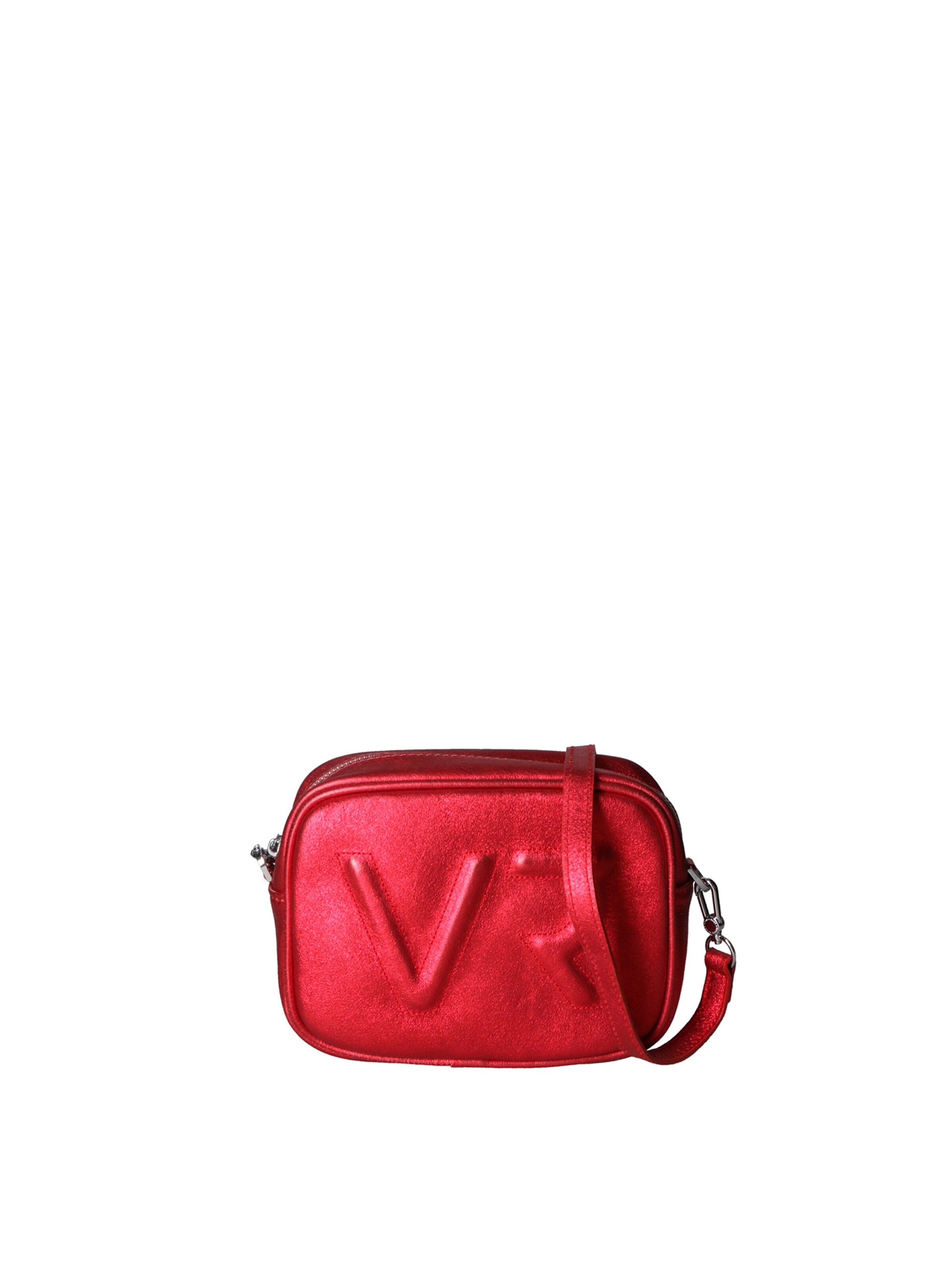 Borsa a tracolla 'Borsa a Tracolla Donna Pelle Laminata con Zip' di Virginia Rhinè in rosso: frontale