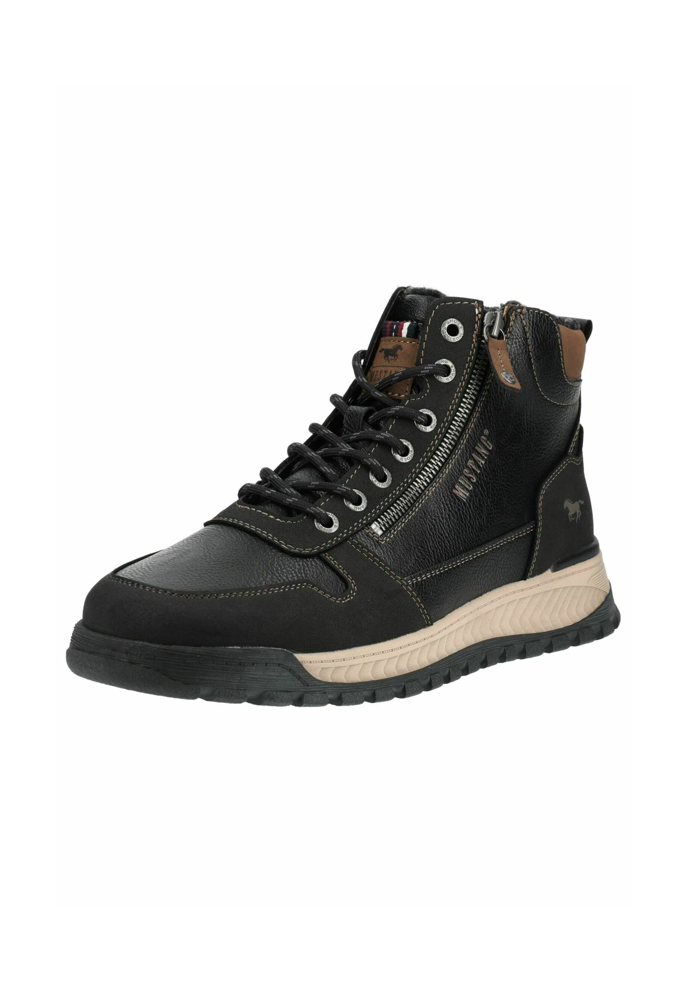 MUSTANG - Botas con cordones en negro: frente