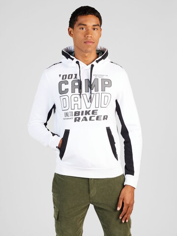 Sweat-shirt CAMP DAVID en blanc : devant