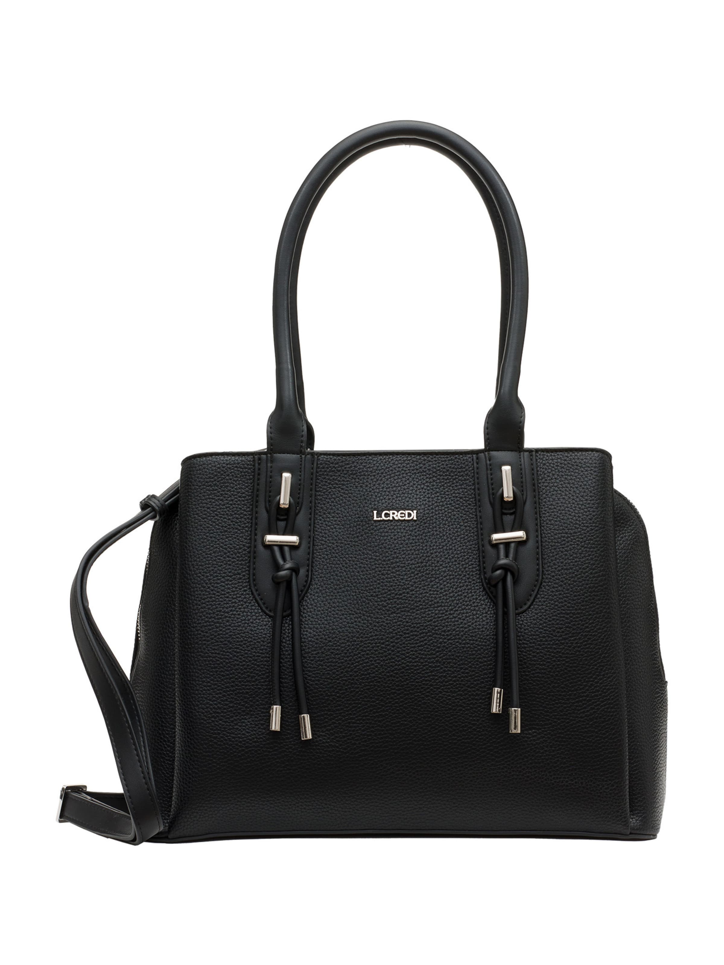 L.CREDI Shopper &#x27;Paloma&#x27; in Zwart: voorkant