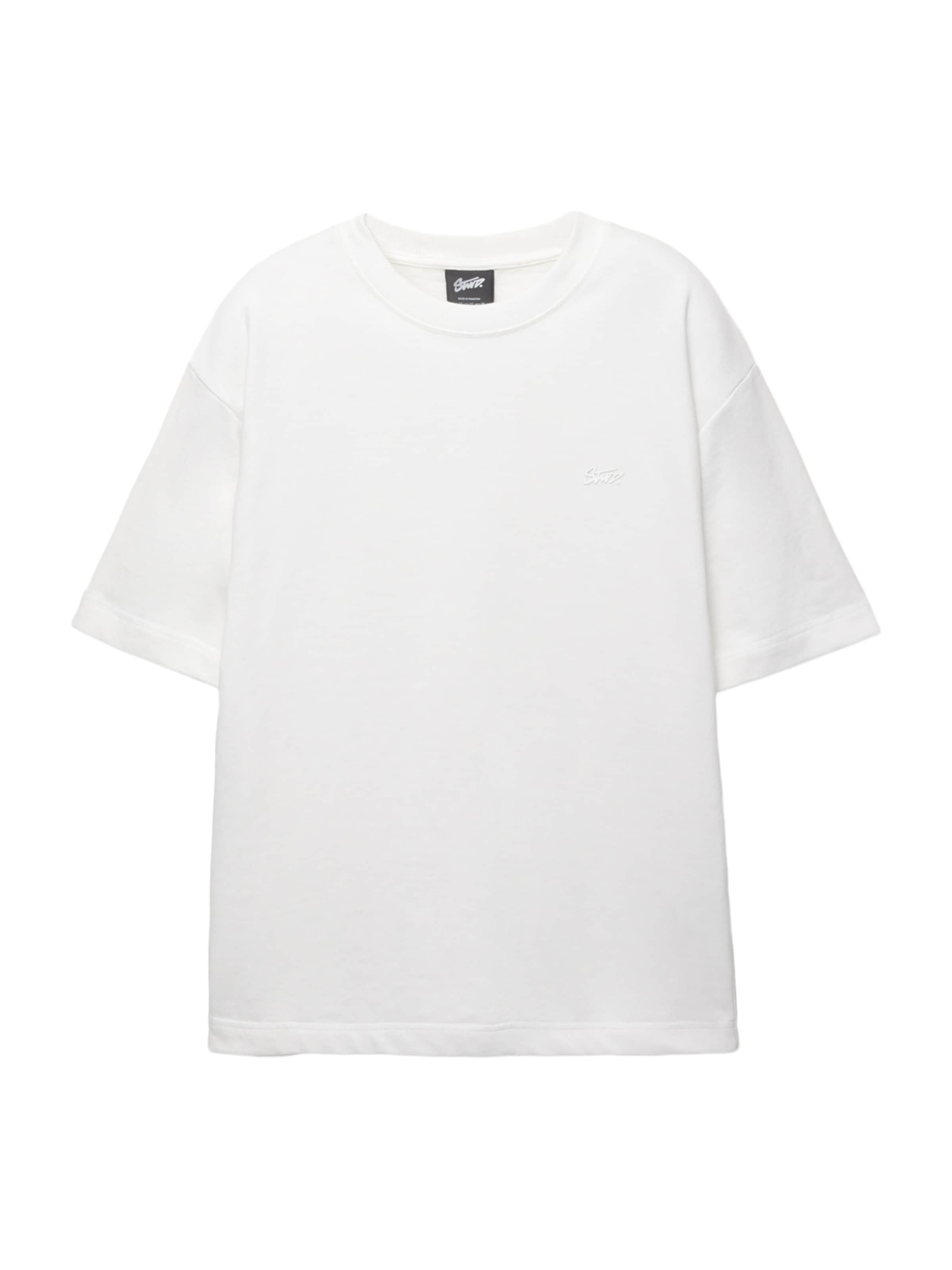 T-Shirt 'STWD' Pull&Bear en blanc : devant