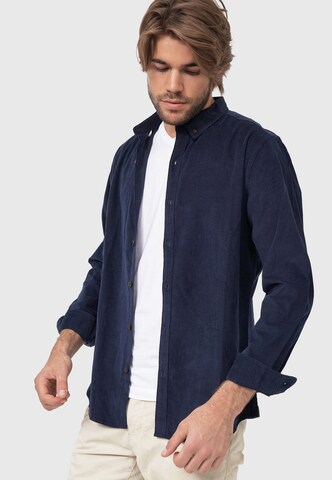INDICODE JEANS Regular fit Button Up Shirt 'Ryan' in Blue