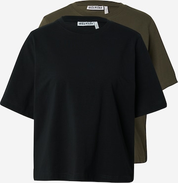 WEEKDAY T-Shirt in Grün: Vorderseite