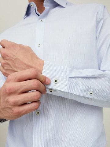 JACK & JONES Slim fit Button Up Shirt 'Royal' in White