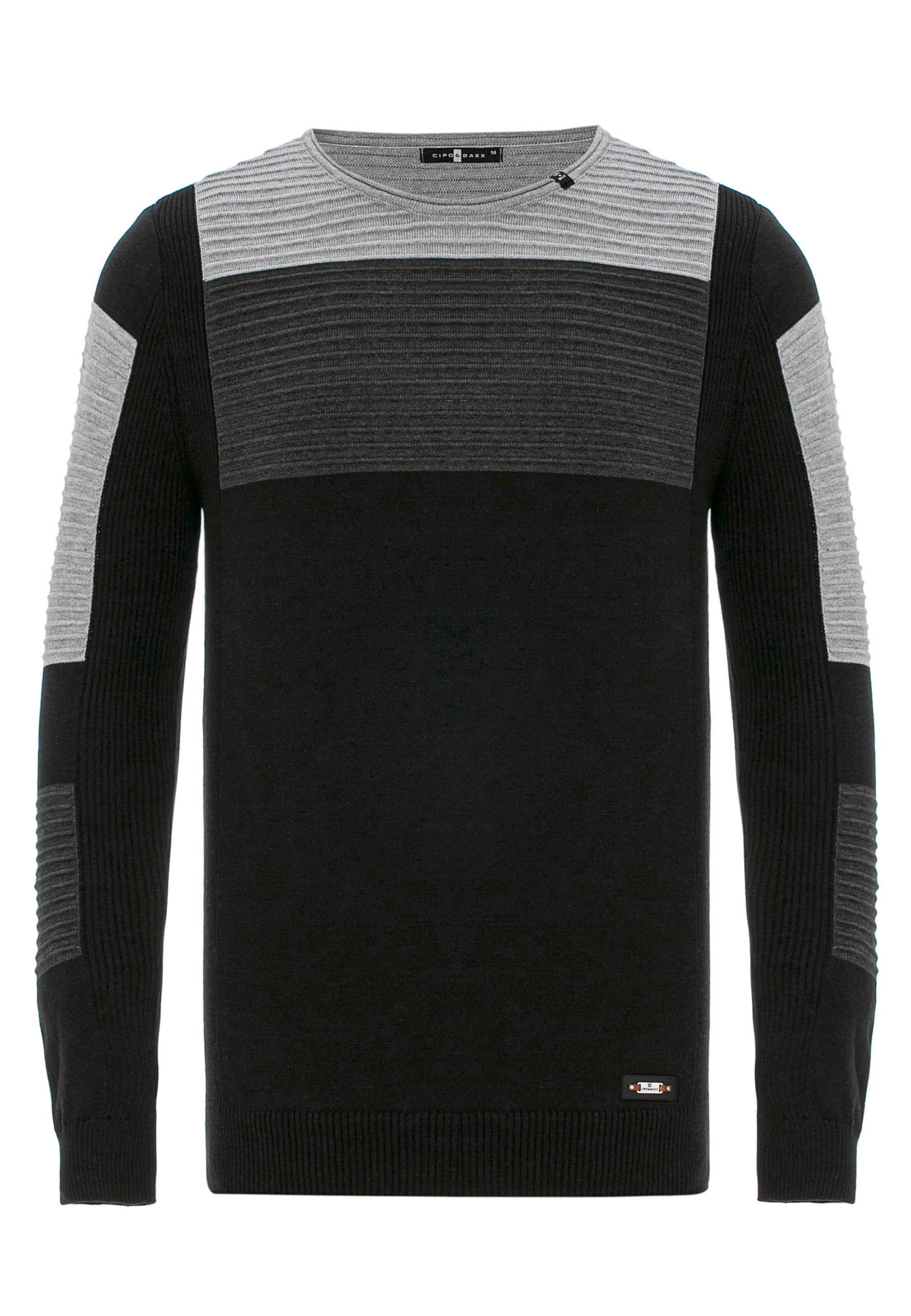 CIPO & BAXX Pullover in Schwarz: Vorderseite