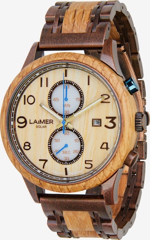 LAiMER Analog Watch in Brown: front