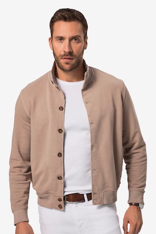 JP1880 Sweatjacke in Braun: predná strana