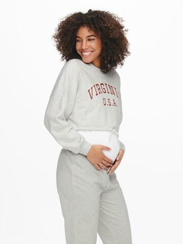 Only Maternity Sweatshirt 'ESSA LIFE' in Grey: front