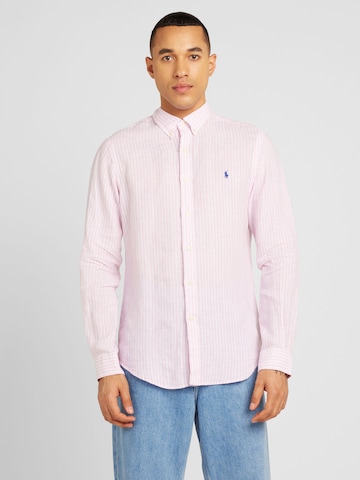 Polo Ralph Lauren Slim fit Overhemd in Roze: voorkant