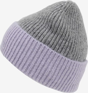 SAMAYA Kuschelig weiche, warme Strickmütze 'Odon', passend zu Strickschal Odon, Größe 57 in Grau: Vorderseite