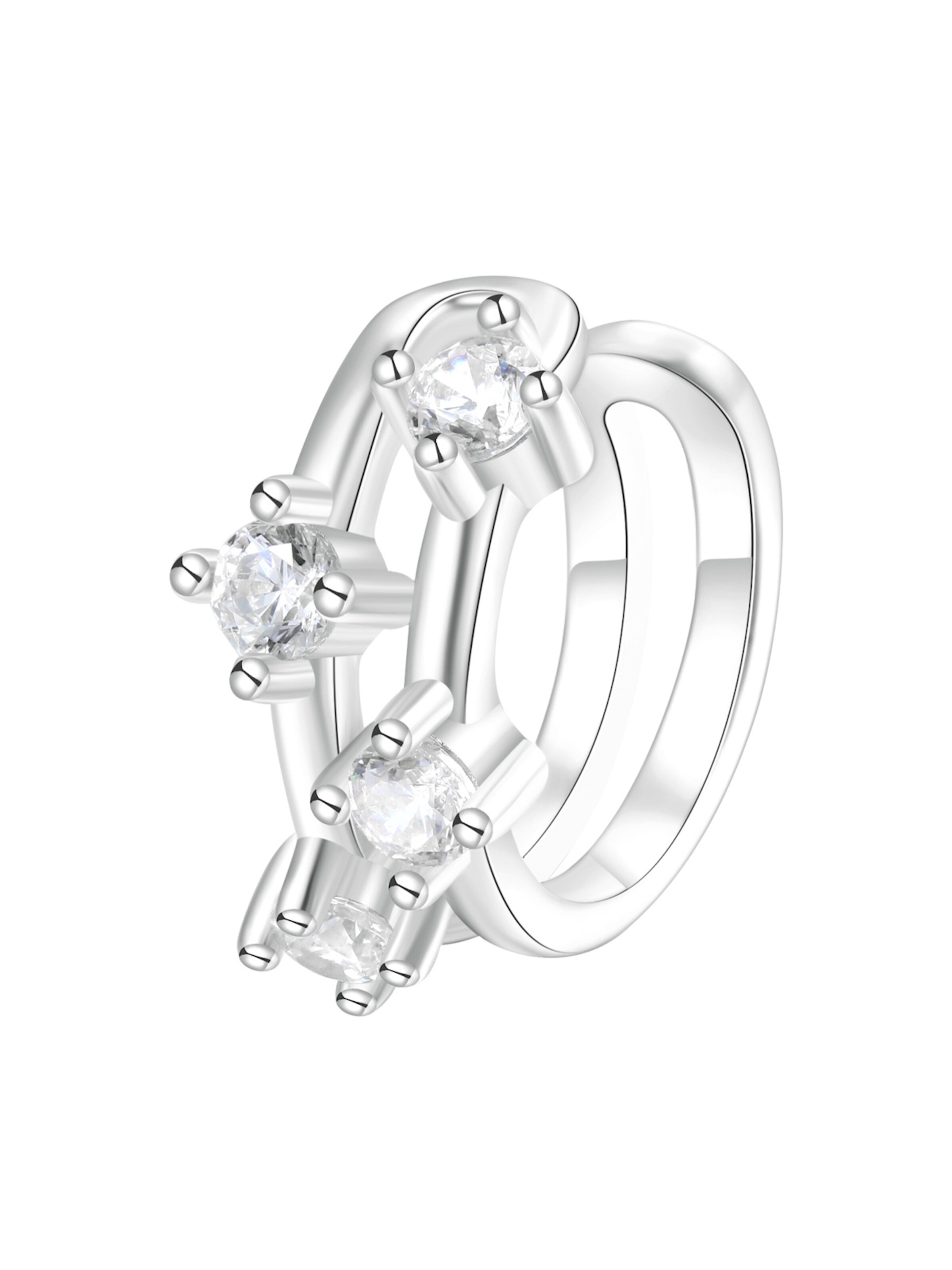 Hey Happiness Oorbellen 'Sparkle Band' in Zilver: voorkant