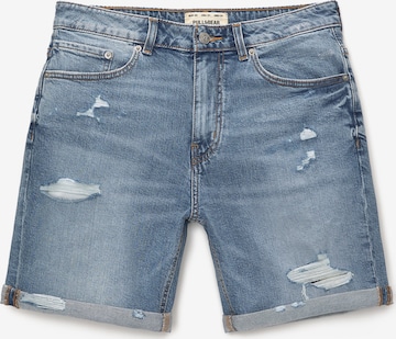 Pull&Bear Regular Jeans in Blauw: voorkant